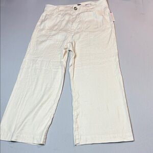 Maeve by Anthropologie the Colette Cream Wide Leg Pants NWT Size 33